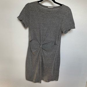 Boutique Heather Gray Knot Cutout T-shirt Dress